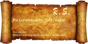 Reichenbach Sándor névjegykártya